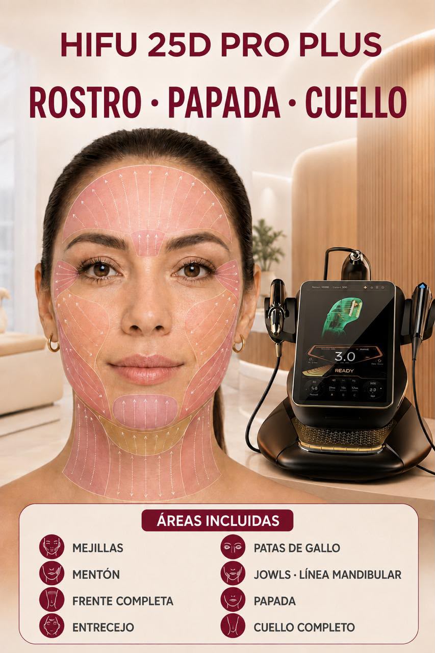 HIFU 25D Pro Max: rostro, papada y cuello